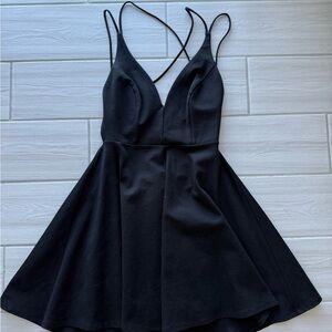 Black Strap Open Back Lulus Dress